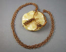 Calcite Gemstone Pendant with Copper Chain (Vintage) H100-10
