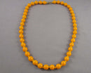 Orange Czech Glass Knotted Necklace(Vintage) H081-13