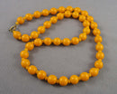 Orange Czech Glass Knotted Necklace(Vintage) H081-13