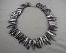 Abalone Shell Gemstone Necklace (Vintage) H100-19