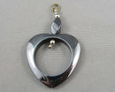 Hematite Gemstone Heart Pendant H100-21