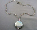 Ocean Picture Stone Pendant Necklace (Vintage) H100-24