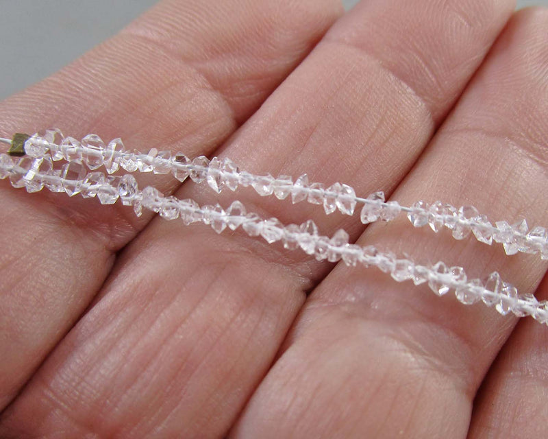 Mini Herkimer Diamond Drilled Beads C576