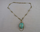 Chrysocolla Gemstone Pendant Necklace H017-1