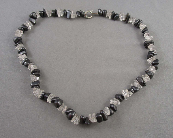 Hematite & Quartz Necklace Vintage H017-13