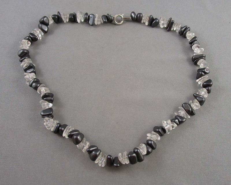 Hematite & Quartz Necklace Vintage H017-13