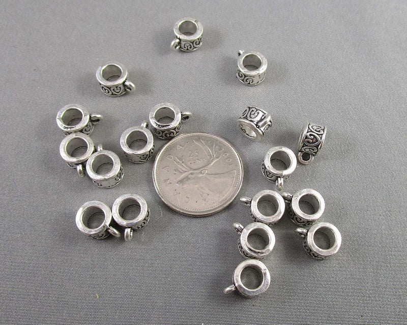 Spacer Beads with Charm Attachment Loop 18pcs (C427)