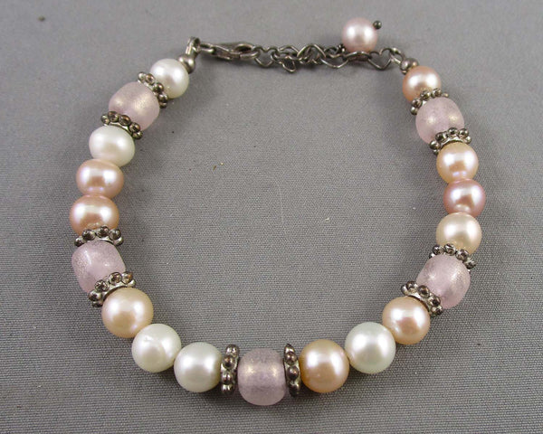 Pearl Bracelet 925 Sterling Silver (Vintage) H017-15