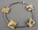 Peach Moonstone Bracelet 925 Sterling Silver (Vintage) H017-17