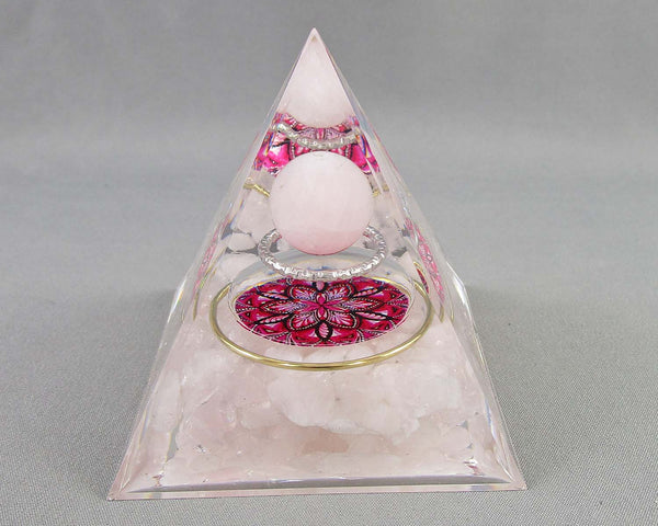 Rose Quartz Orgonite Pyramid 1pc (E040)