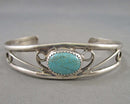 Turquoise Gemstone Sterling Silver Bangle (Vintage) H017-20