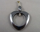 Hematite Heart Gemstone Pendant (Vintage) H101-9