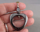Hematite Heart Gemstone Pendant (Vintage) H101-9
