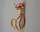 Cat Enamel Brooch (Vintage) H101-10