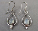Rainbow Moonstone Gemstone Earrings 925 Sterling Silver H101-11
