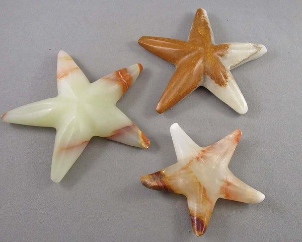 Set of 3 Onyx Stone Starfish