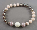 Faceted Glass Beaded Bracelet (Vintage) H102-19