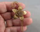 Gold Tone Mesh Flower Brooch (Vintage) H102-21