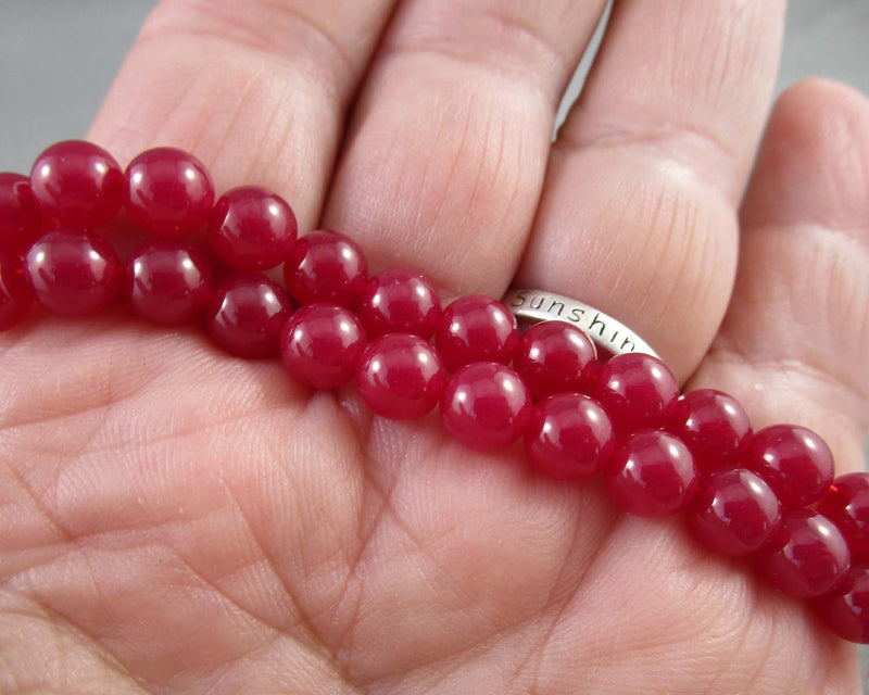 Ruby Round Beads (Lab Created) Various Sizes