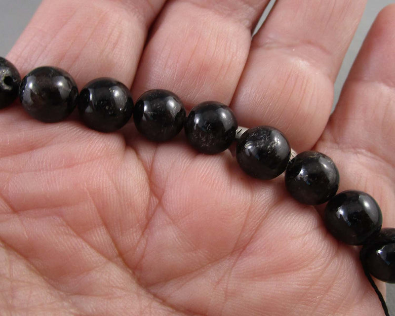 Black Kyanite Round Beads (Various Sizes)