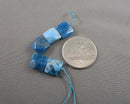 Blue Apatite Faceted Square Beads 10mm C738