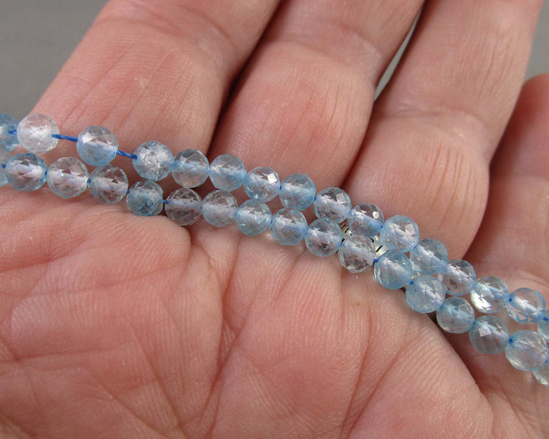 Blue Topaz Faceted Beads 4mm (C440)