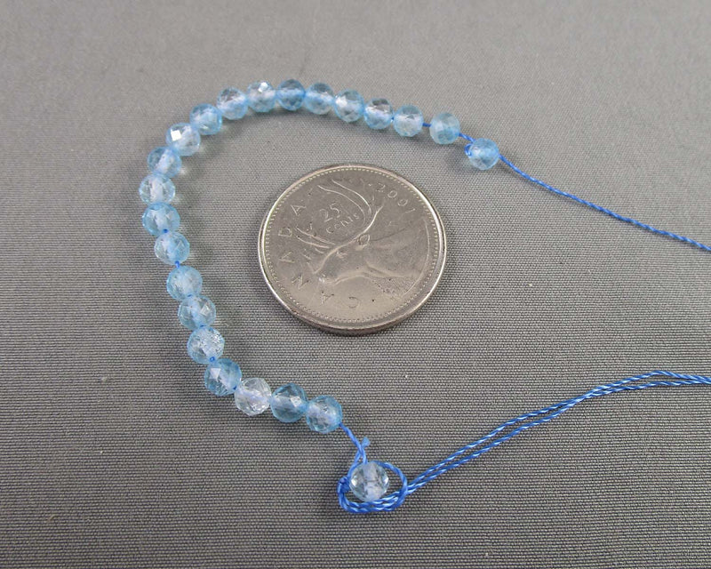 Blue Topaz Faceted Beads 4mm (C440)