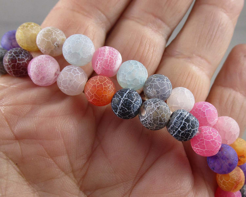 Mixed Color Weathered Agate Beads 8mm - 15" Strand (C033)