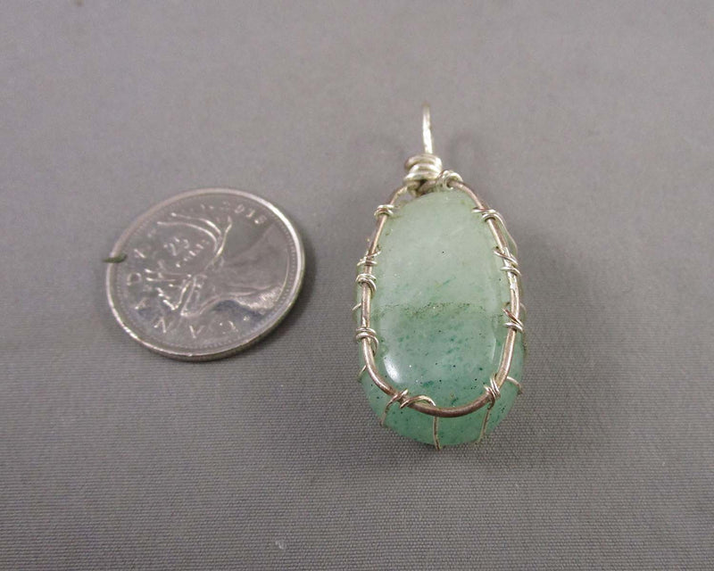 Aventurine Gemstone Pendant (Vintage) H044-18