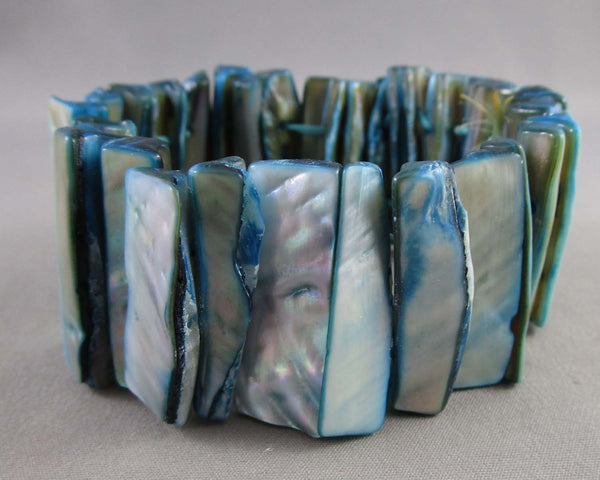 Blue Abalone Shell Bracelet (Vintage) H082-5