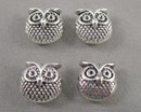 Owl Spacer Beads Silver Tone 10pcs C063