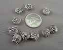 Owl Spacer Beads Silver Tone 10pcs C063