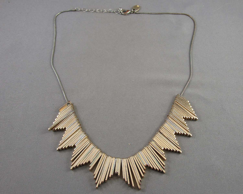 Unique Metal Fringe Necklace H082-9