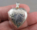 Heart Locket Pendant 925 Sterling Silver (Vintage) H105-1