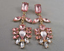 Pretty Pink Rhinestone Earrings (Vintage) H105-14