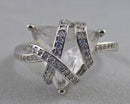 Clear Quartz Gemstone Ring Size 8.5 (925 Sterling Silver) Vintage H105-16