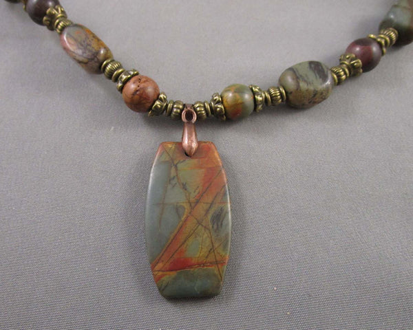 Picasso Jasper Necklace (Vintage) H085-1