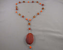 Carnelian Gemstone Pendant Necklace (Vintage) H105-18