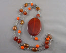 Carnelian Gemstone Pendant Necklace (Vintage) H105-18