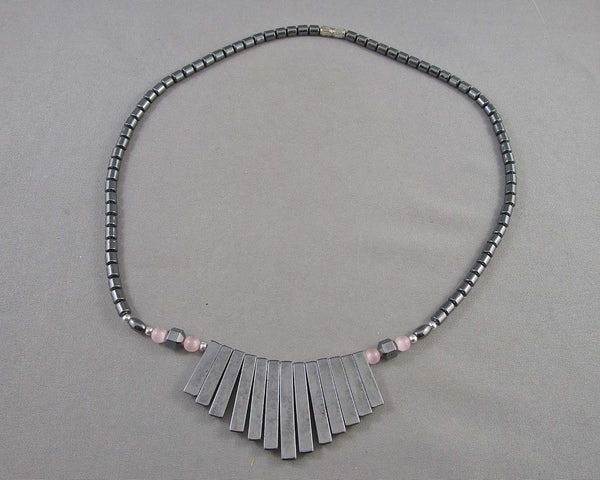 Hematite Necklace Vintage H085-11