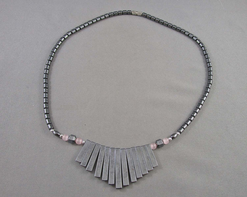 Hematite Necklace Vintage H085-11