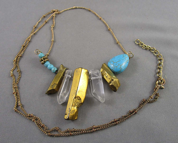 Aura Quartz & Magnesite Necklace H085-14