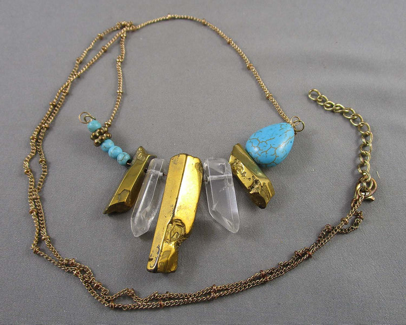 Aura Quartz & Magnesite Necklace H085-14