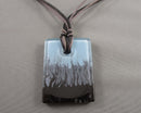 Pretty Glass Pendant Necklace (Vintage) H107-5