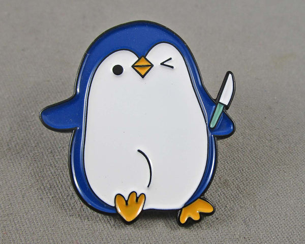 Winking Murder Penguin Enamel Pin 1pc (BIN 1)
