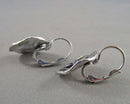 Silver Tone Flower Earrings Lever Back Vintage H107-16