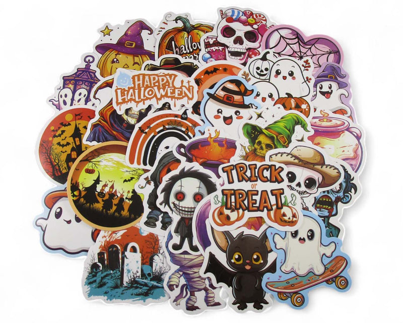 Cute Halloween Sticker Pack - Waterproof PVC Stickers 50pc E070