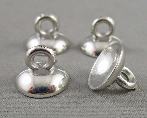 Bell Caps Silver Plastic 50pcs C579