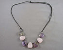 Rainbow Fluorite Gemstone Necklace (Vintage) H107-22