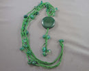 Green Agate Gemstone Pendant Necklace (Vintage) H107-25